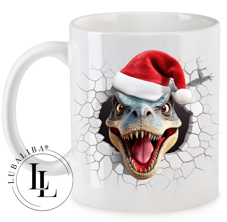 Tasse " 3D- Optik Christmas Dinosaurier Flex " ArtNr.: CAX